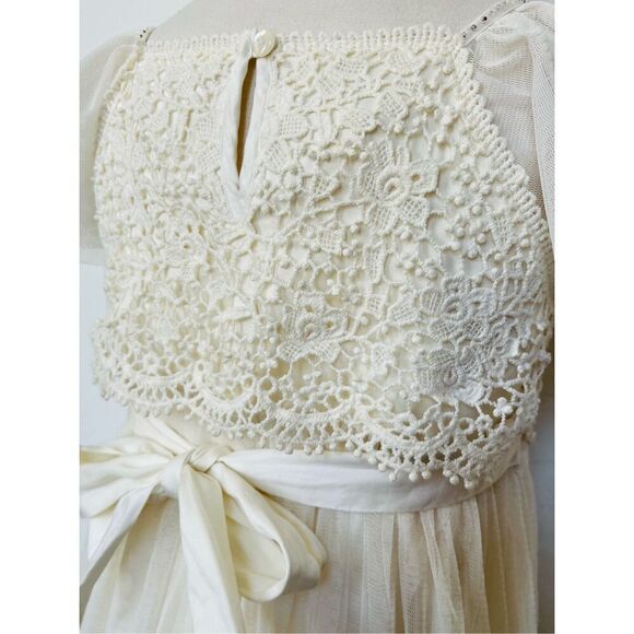 MONSOON Kids Girls 7/8 Lace Appliqué Beaded Dress - Picture 7 of 9